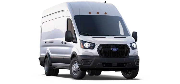 White Ford Transit cargo van